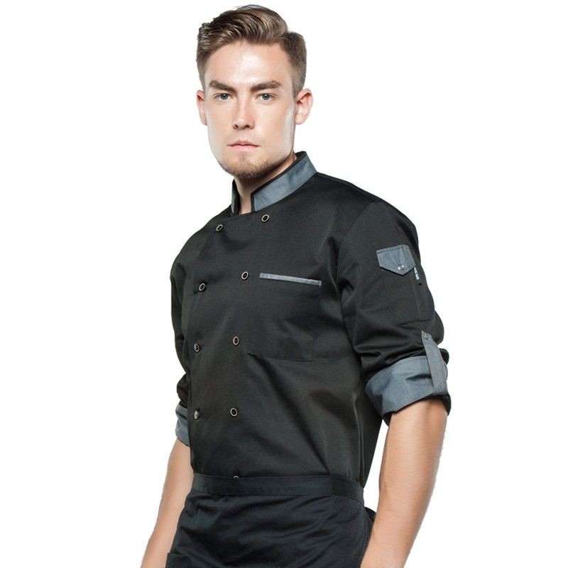 Jual Adjustable Chef Jacket Long Sleeve Chef uniform men Unisex Cook ...