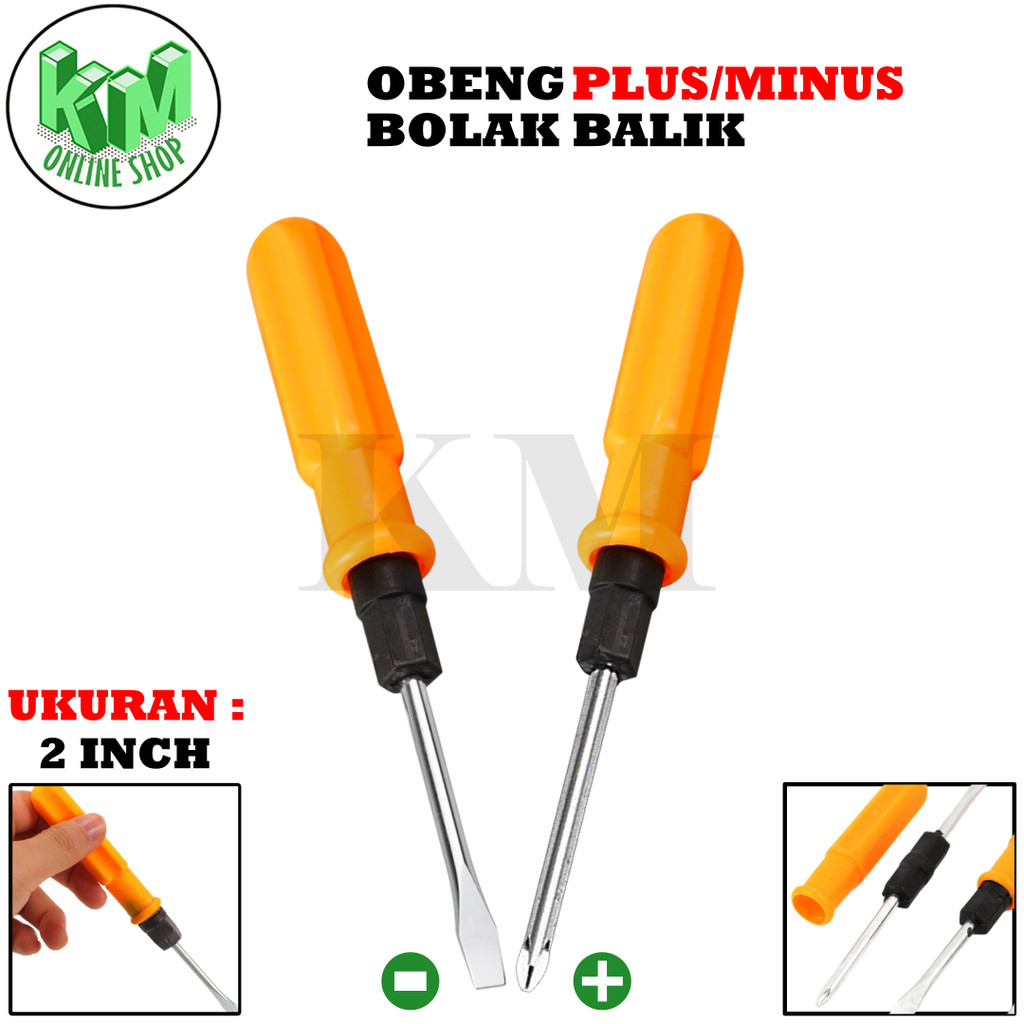 Jual Obeng 2 In 1 Kombinasi Bolak Balik 2 Inch Screwdriver Obeng Kuning ...
