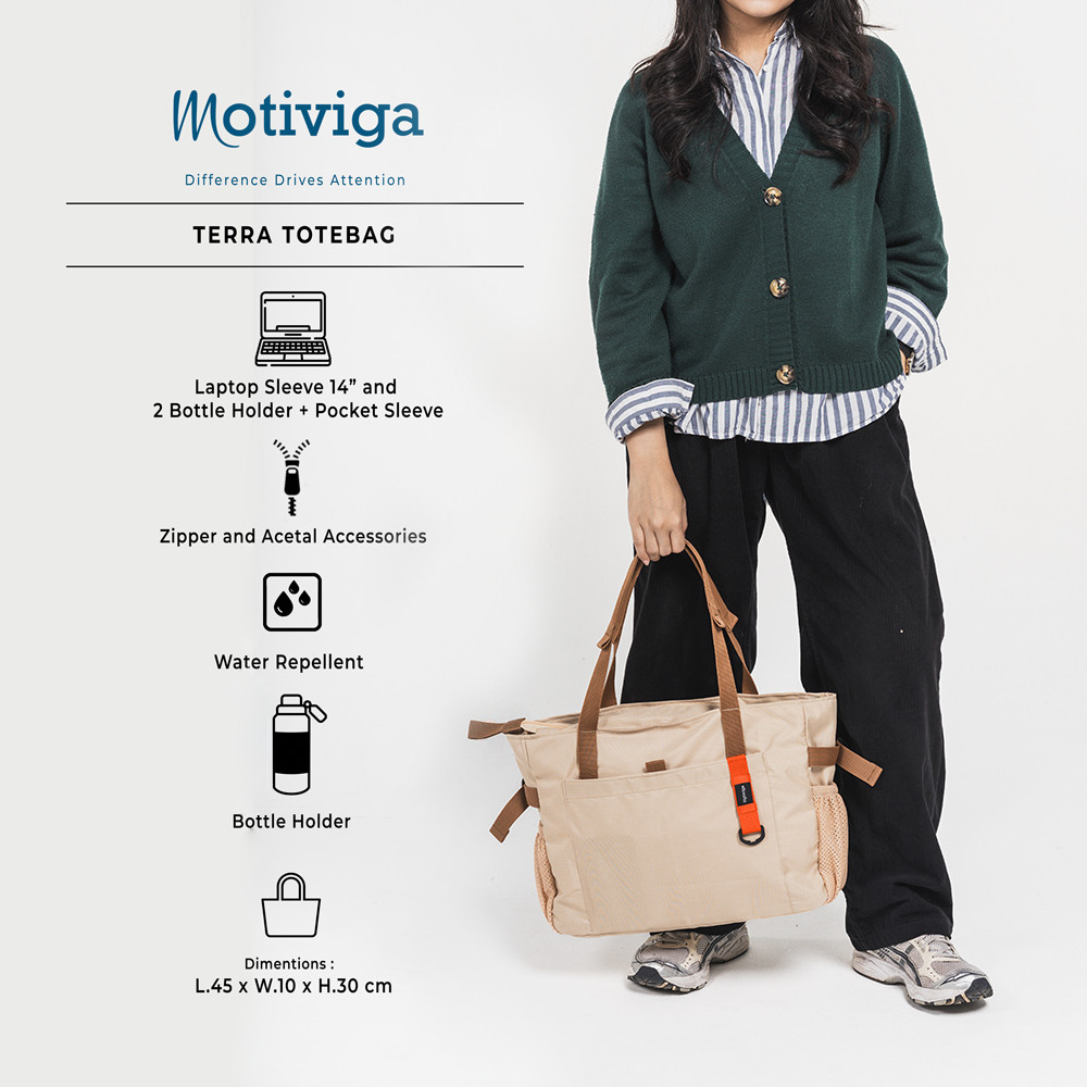 Jual Motiviga Tas Totebag Jinjing Unisex Classic - Terra | Shopee Indonesia
