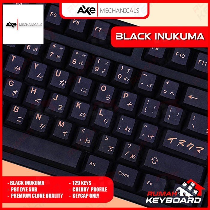 Jual KEYCAP - KEYCAPS - CHERRY - BLACK INUKUMA - PBT - DYE SUB ...