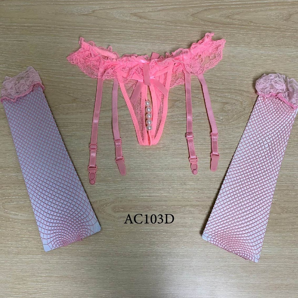 Jual Garter Belt Set Stocking Aksesoris Lingerie Lace Renda Premium Ac103B  | Shopee Indonesia