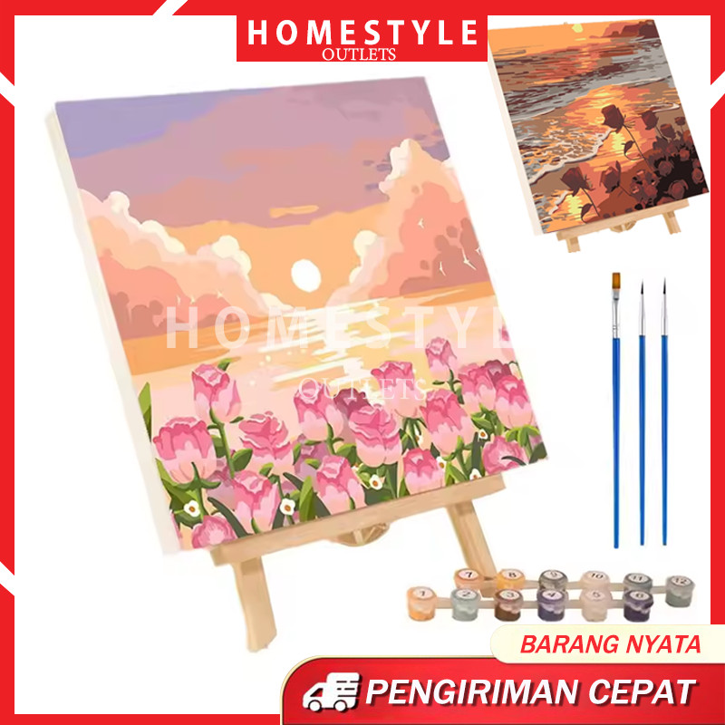 Jual Paint By Number 20x20 / Lukisan Kanvas DIY Digital / Painting Kit ...