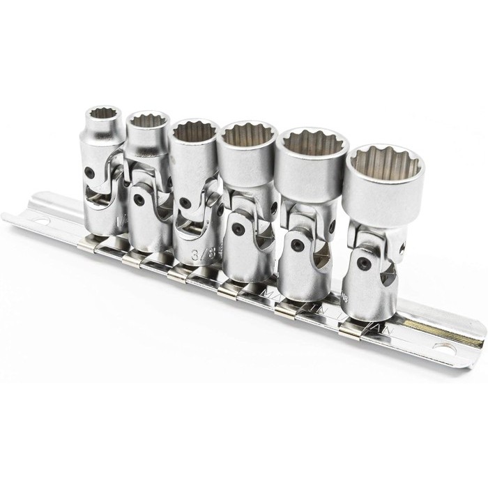 Jual Genius Tools 6 Piece 1/4" Drive SAE / Inch Universal Hand Socket ...