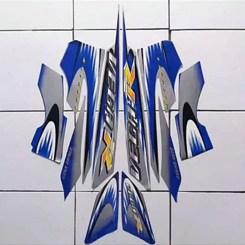 Jual Stiker Striping Motor VEGA R 2006 SILVER BIRU Sticker Lis Body ...