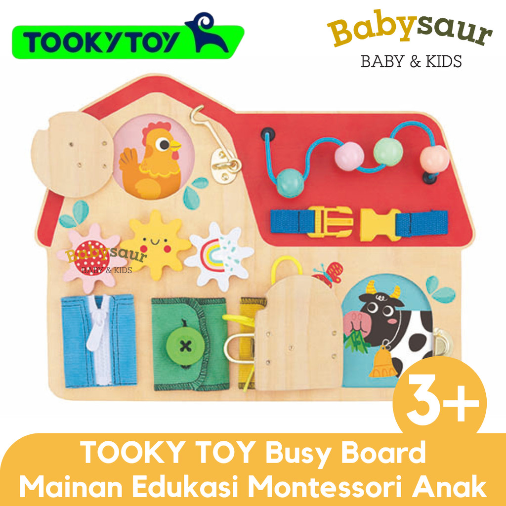 Jual TOOKY TOY Busy Board Wooden Toys Mainan Edukasi Montessori Sensori ...