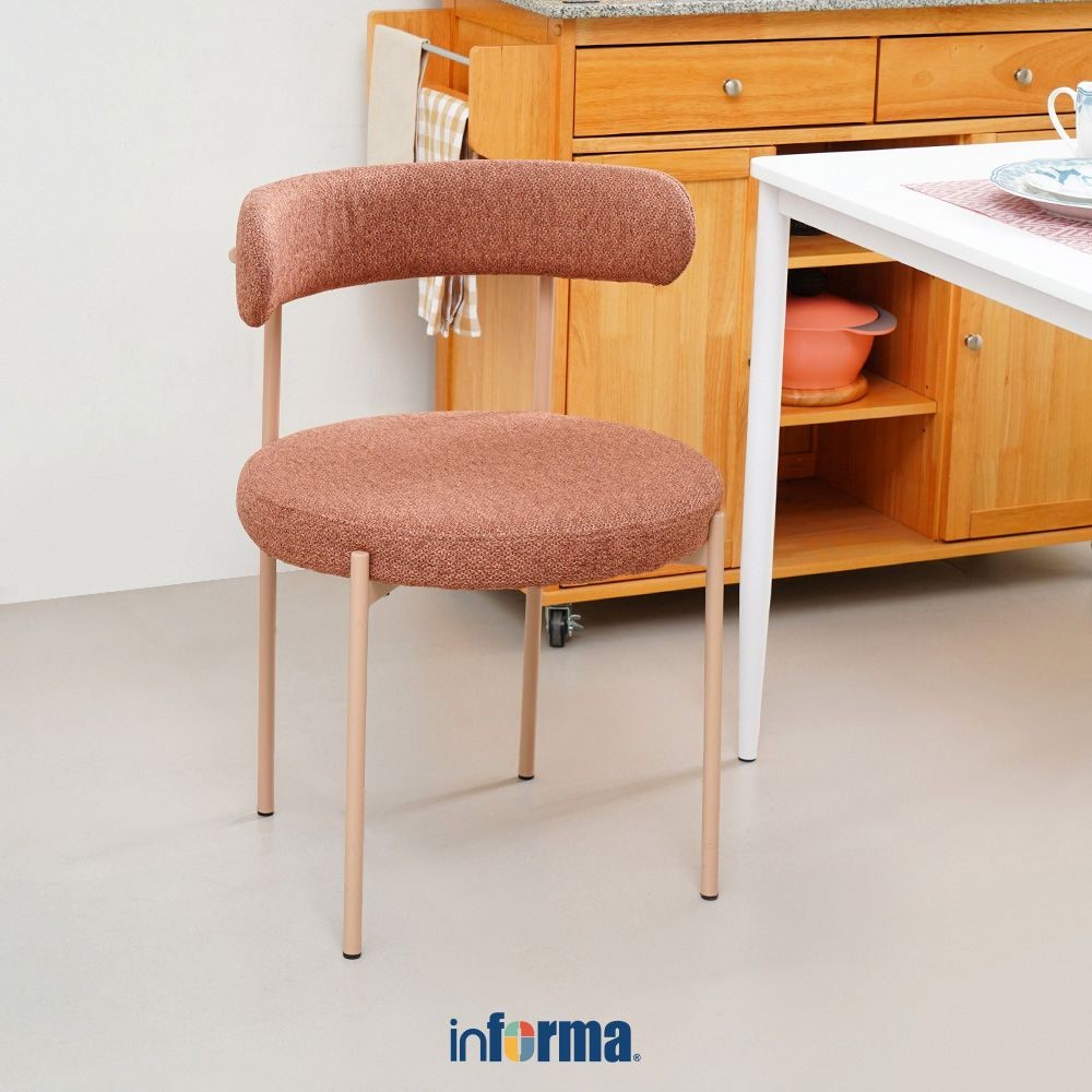 Jual Informa Prisha Kursi Makan Fabric - Pink Teracotta Dining Chair ...
