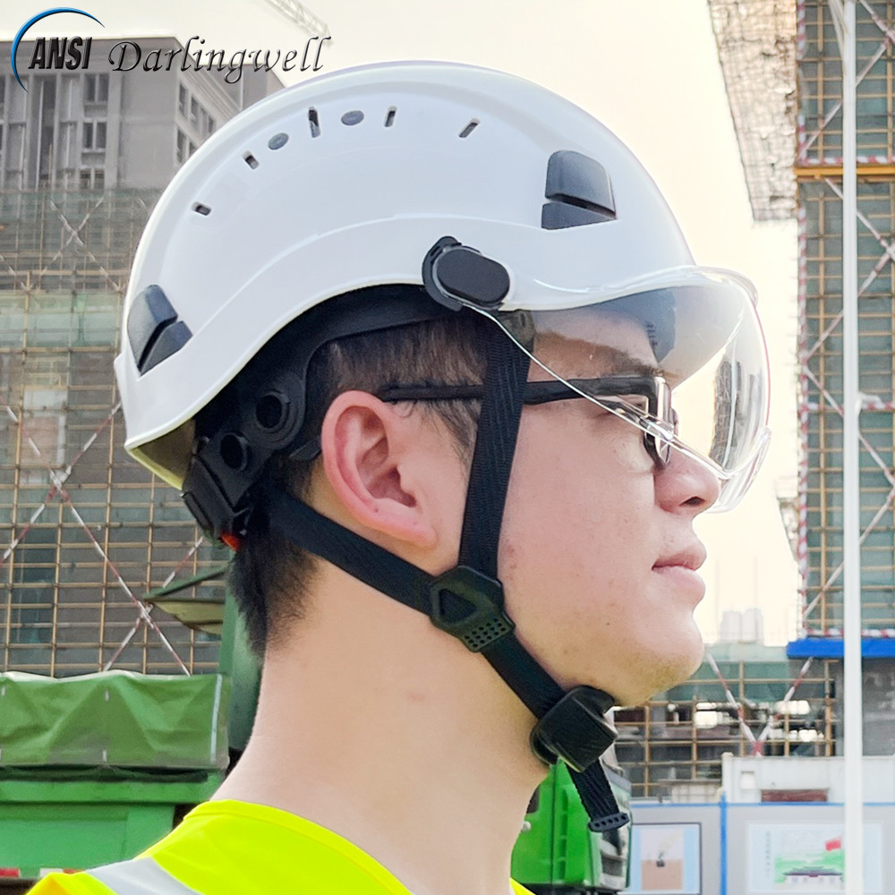 Jual DARLINGWELL CE Construction Safety Helmet with Goggles for ...