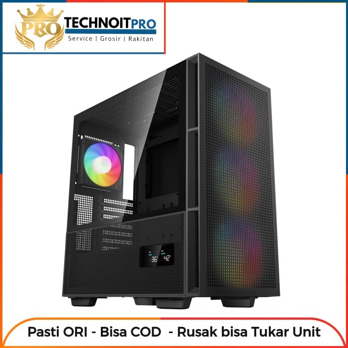Jual DeepCool CH560 DIGITAL Black Micro ATX Glass Scenic Front Mesh ...