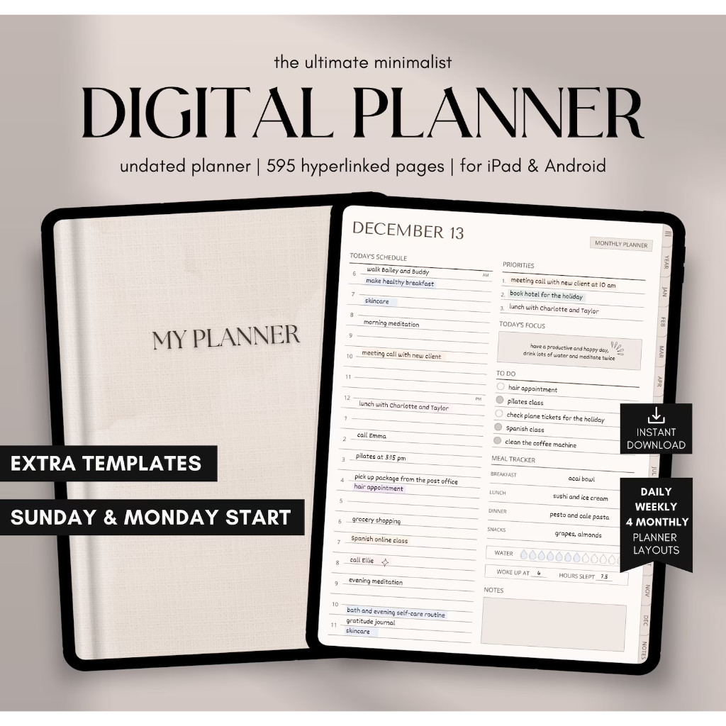 Jual Digital Planner Undated, iPad & Android Planner, GoodNotes Planner ...
