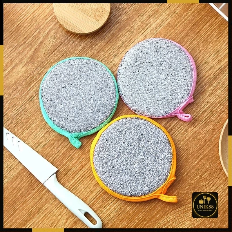[UNIK88] Spons Cuci Piring 2 Sisi Halus Dan Kasar Penghilang Kerak | AutoStock