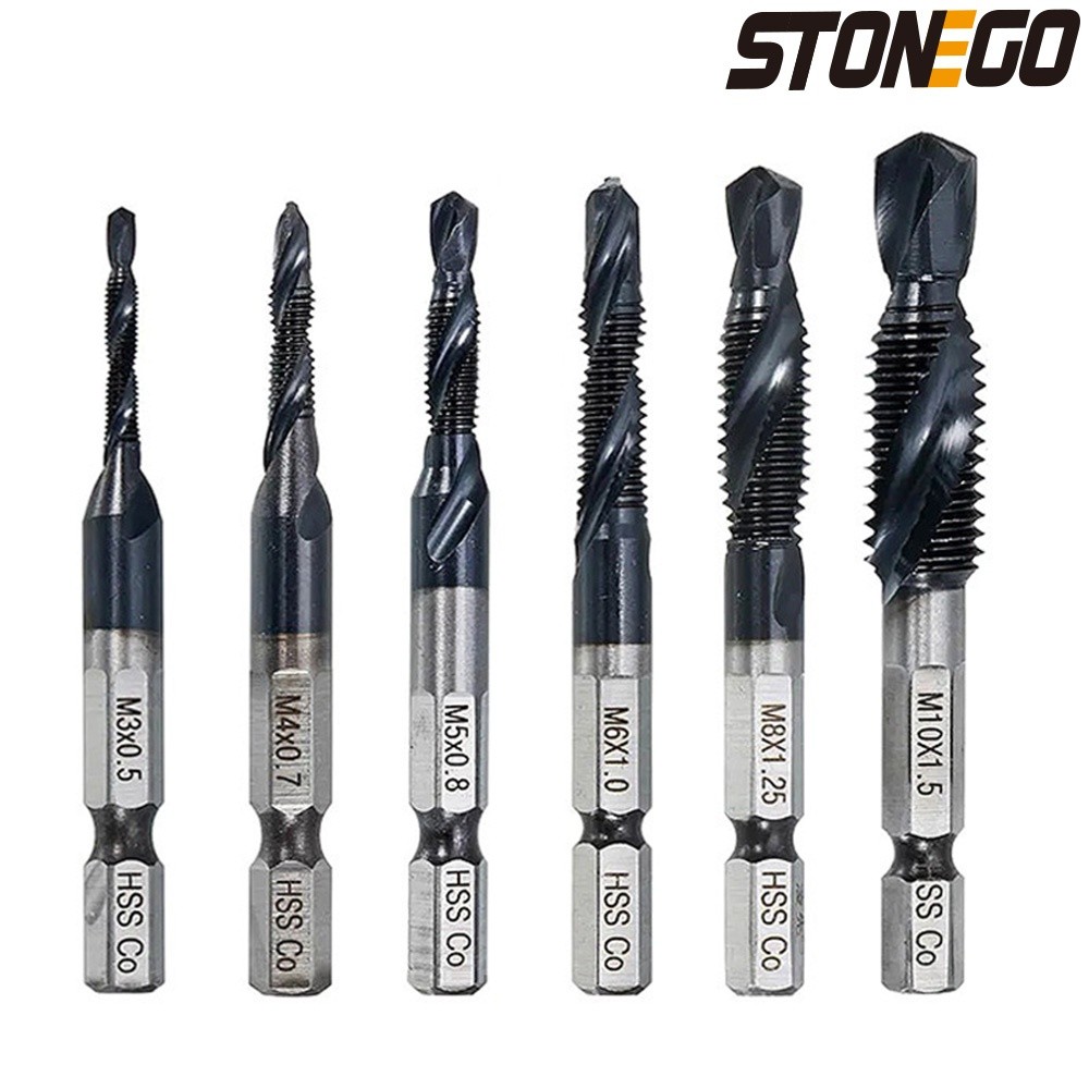 Jual STONEGO M35 TiAlN Coated Combination Drill Tap Bit Countersink HSS ...
