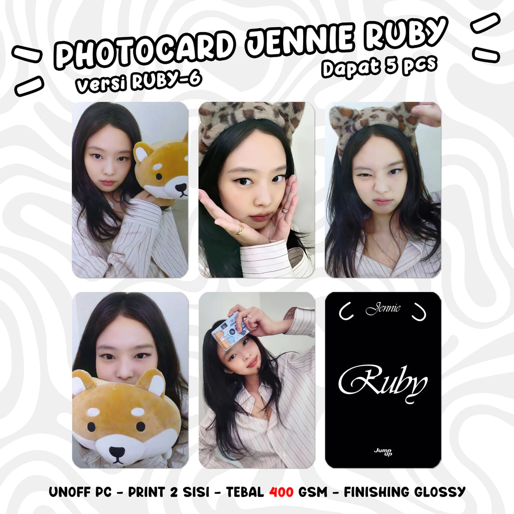 Photocard BLACKPINK JENNIE RUBY Unofficial KPOP PC dan Merchandise