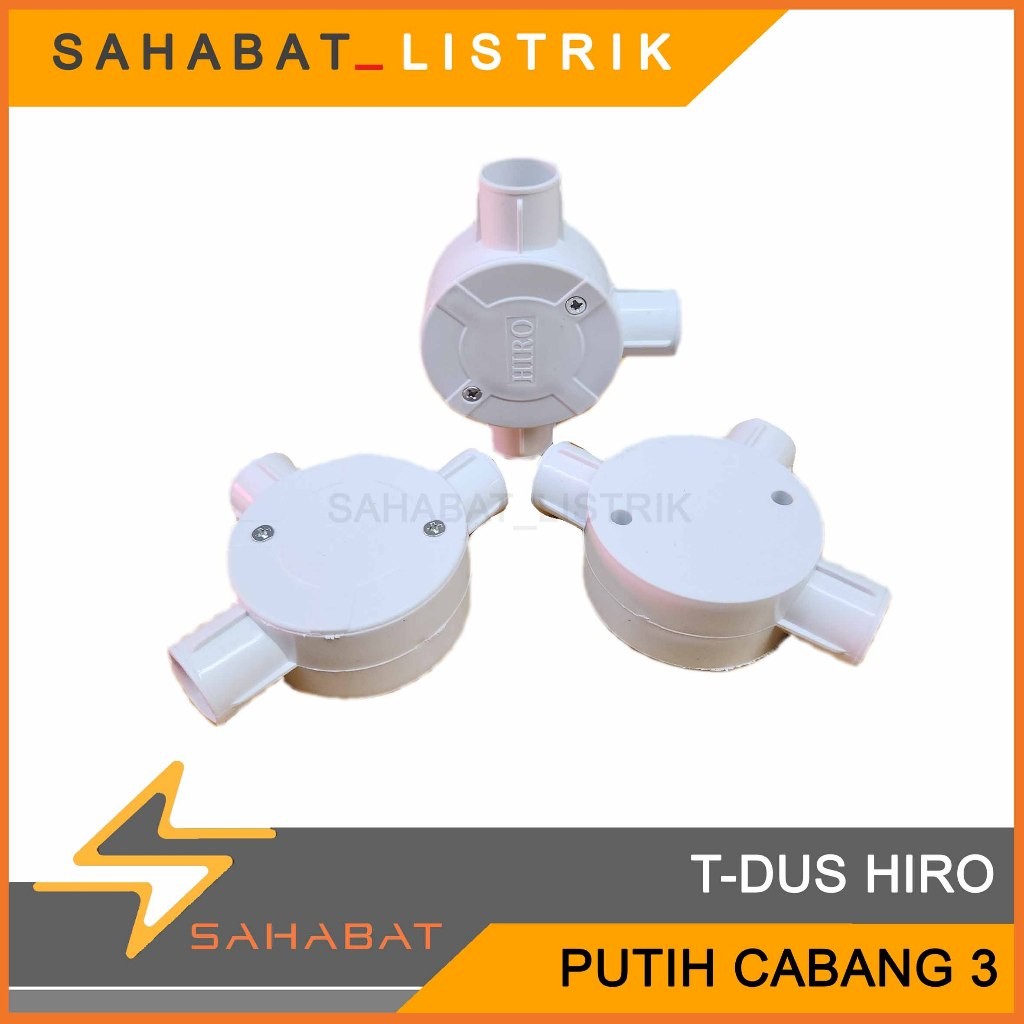 Jual Tdus T dus Listrik Hiro Cabang 3 Putih 20mm Per Pcs | Shopee Indonesia