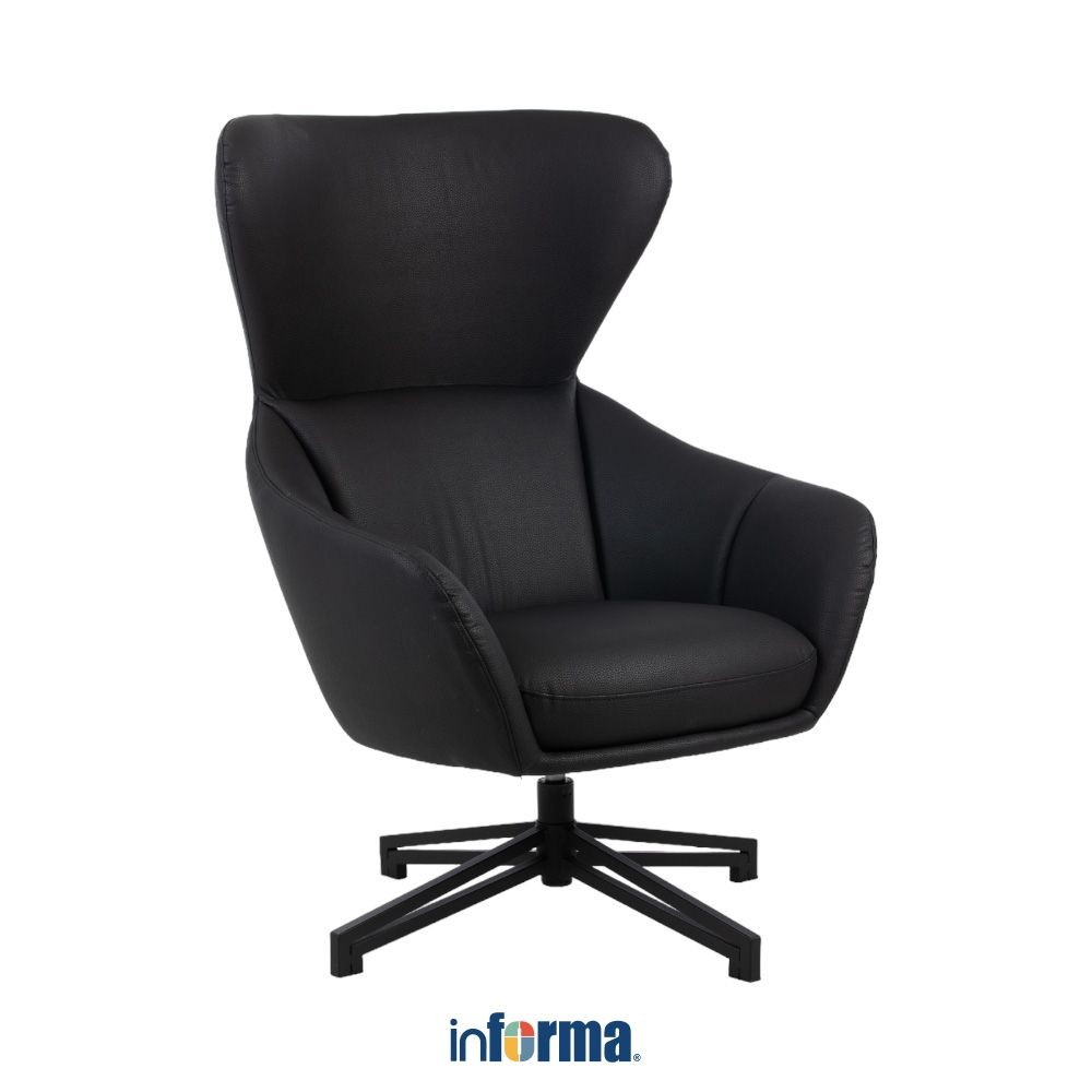 View of Jual Informa Luxe Kursi Lounge Kulit 1 Seater - Hitam Aesthetic Chair ...