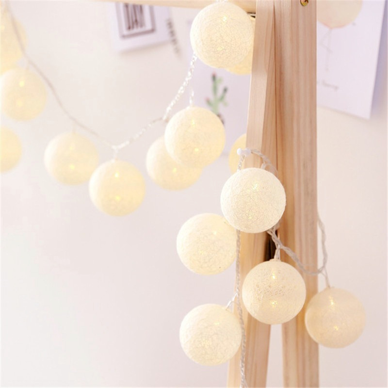 Jual 10/20/40 LED Lighting Strings Cotton Thread Lantern Paper Lamp ...