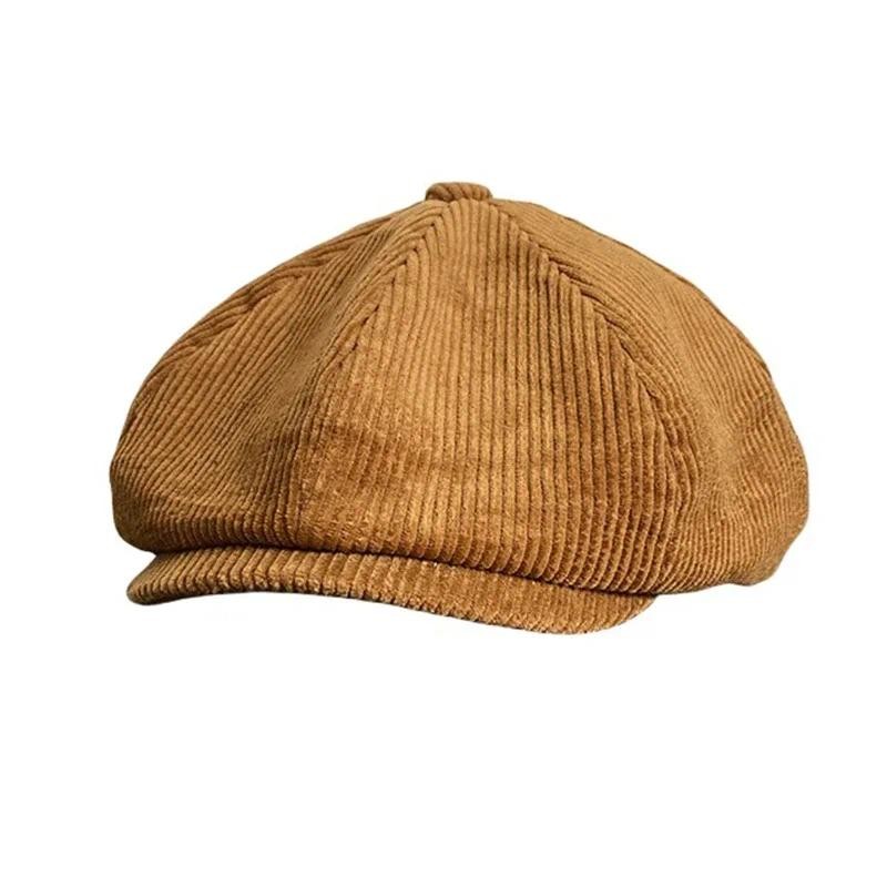 Jual Retro Corduroy Newsboy Caps Men British Painters Hats Autumn