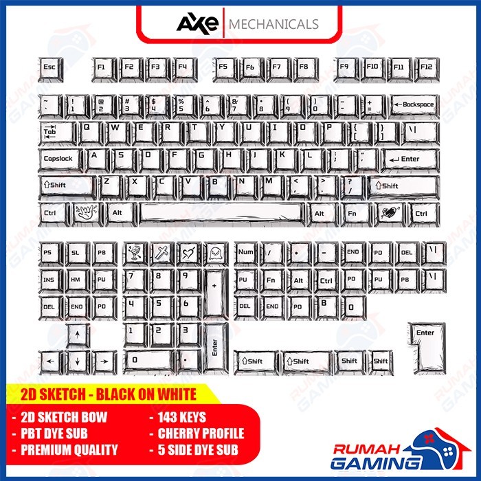 Jual AXE MECHANICALS - 2D Sketch Black On White - Cherry - Profile ...