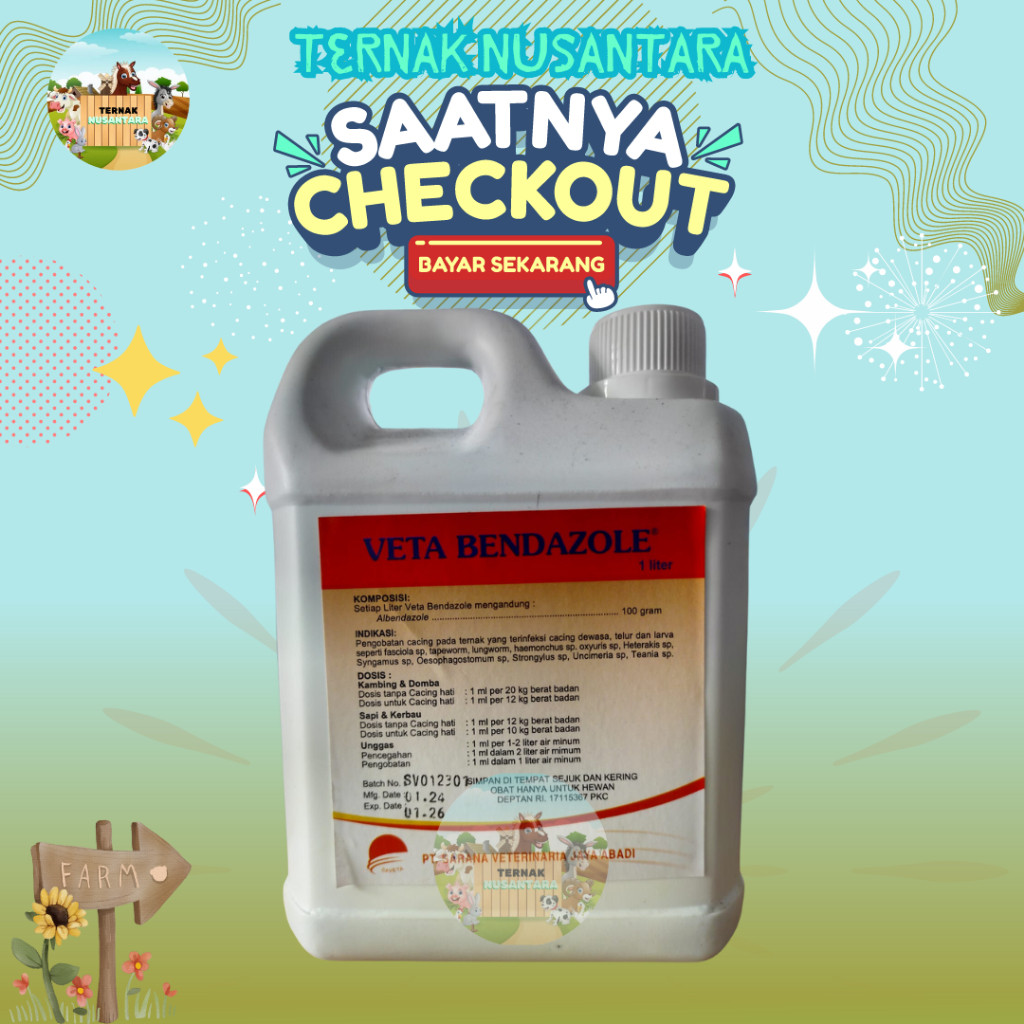 Jual VETA BENDAZOLE KEMASAN 1 Liter | Obat Cacing Oral Ternak Untuk ...
