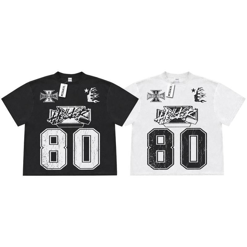Jual Tshirt Boxy Fit Oversized 80 Black And White | Shopee Indonesia