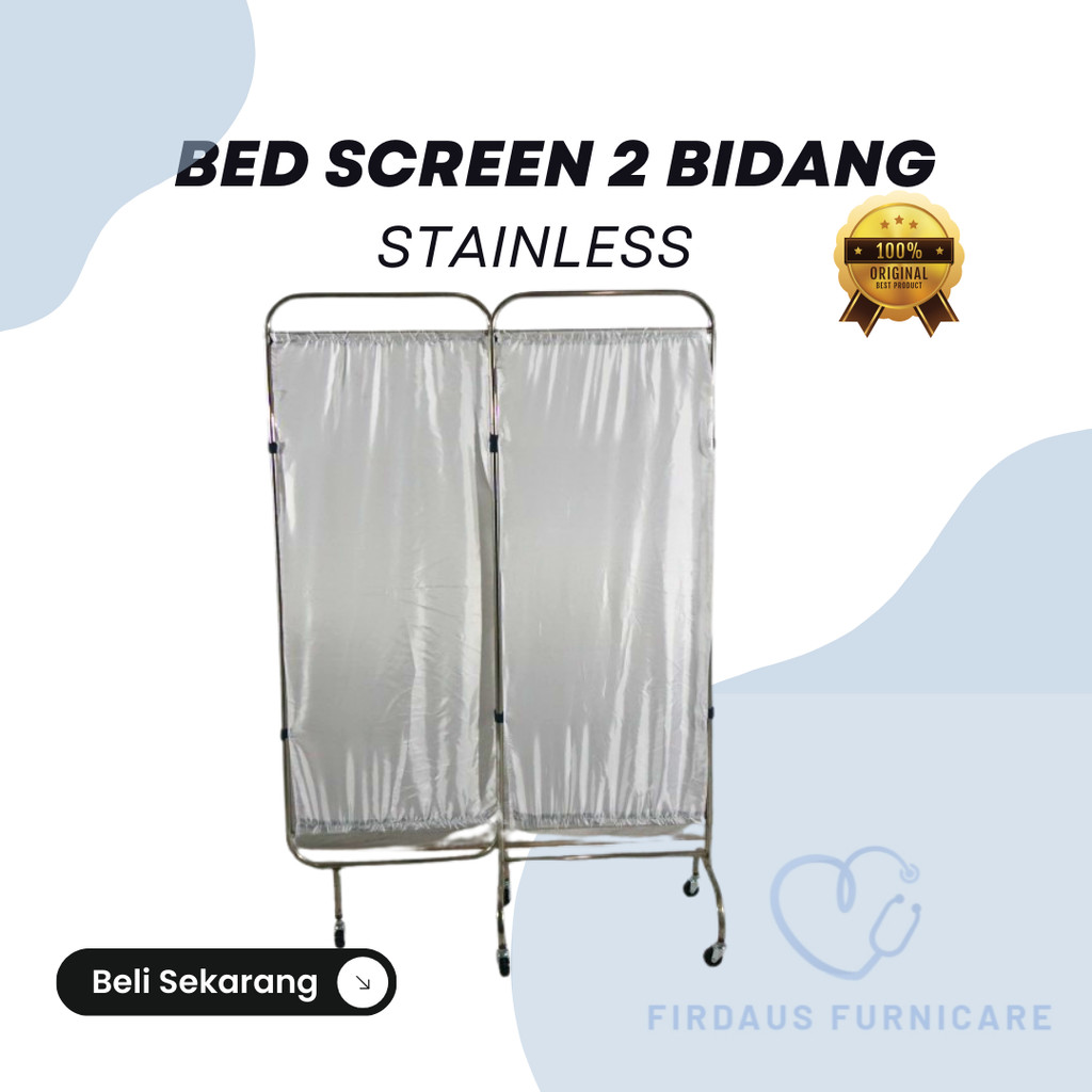 Jual BED SCREEN 2 BIDANG BESI & STAINLESS || PEMBATAS RUANGAN MEDIS ALL ...