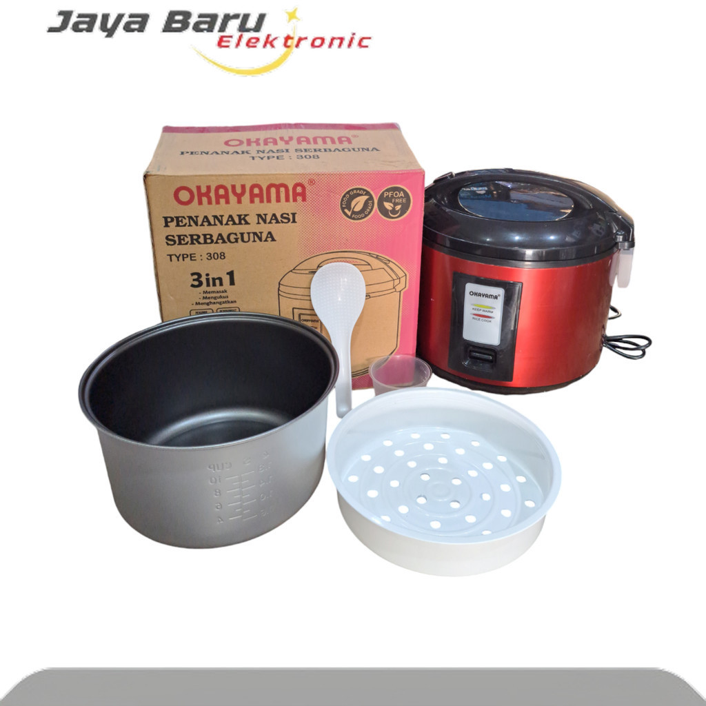 OKAYAMA 1.8 Liter Rice Cooker Penanak Nasi Magicom 3in1 OK-308