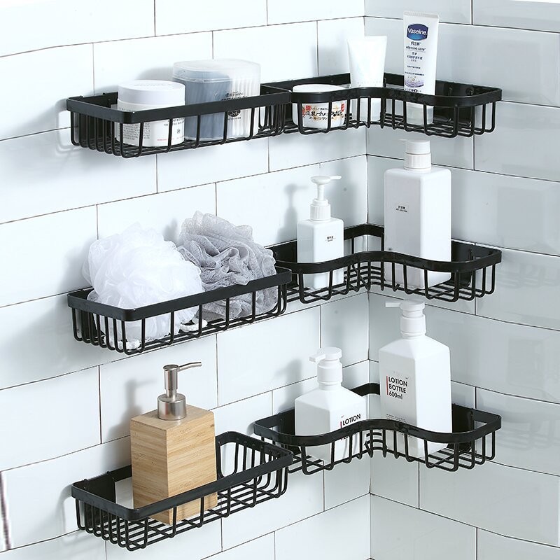 Jual Rak Kamar Mandi Tempel Dinding 1 SET Rak Besi Sudut Tempat Sabun ...