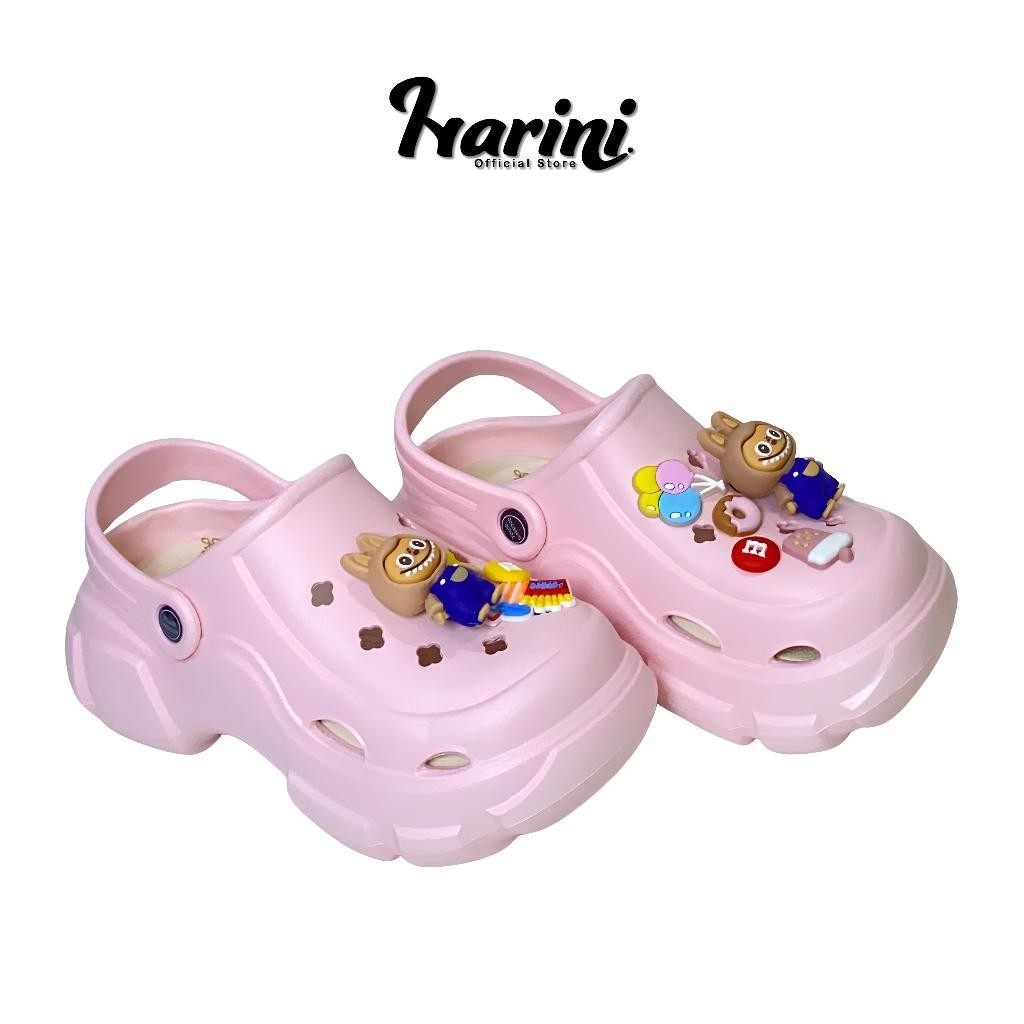 Jual Sandal Anak Baim Karakter Labubu Slop Kodok Korean Style Black ...