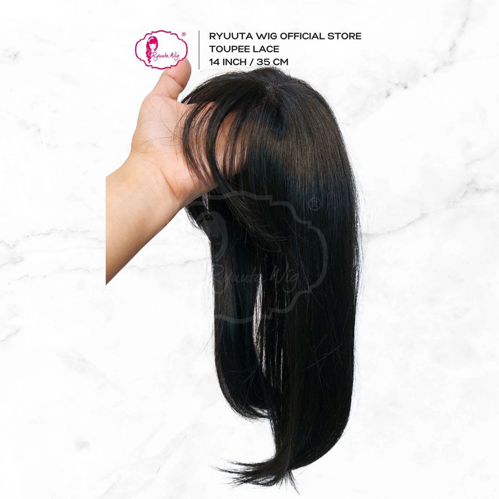 Jual Ryuuta Wig Toupee Lace Lurus Medium Premium Clips Hitam