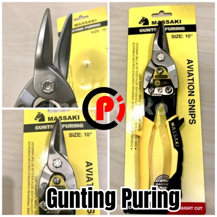 Jual MASSAKI Gunting Puring Furing Baja Ringan Aviation Snip Seng ...
