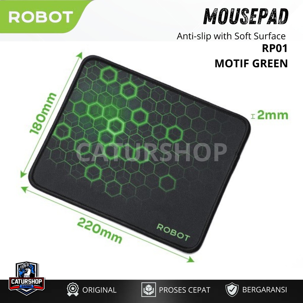Jual Robot RP01 Anti-slip with Soft Surface Mousepad Green New 220*180 ...