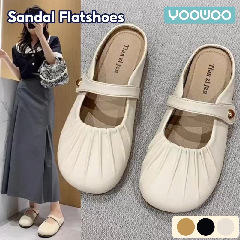 Jual YooWoo Sandal Slip On Wanita Flat / Sandal Empuk Wanita / Sandal ...