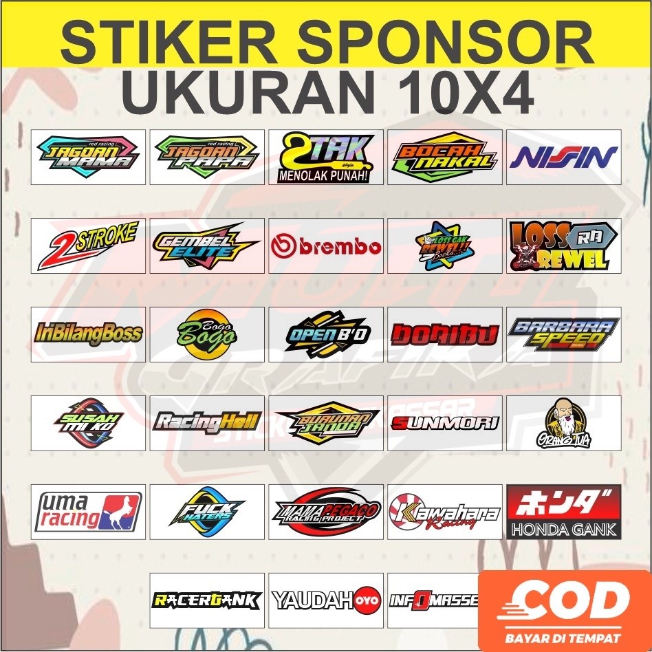 Jual Sticker Racing Sponsor Sticker NYEleneh multi stiker | Shopee ...