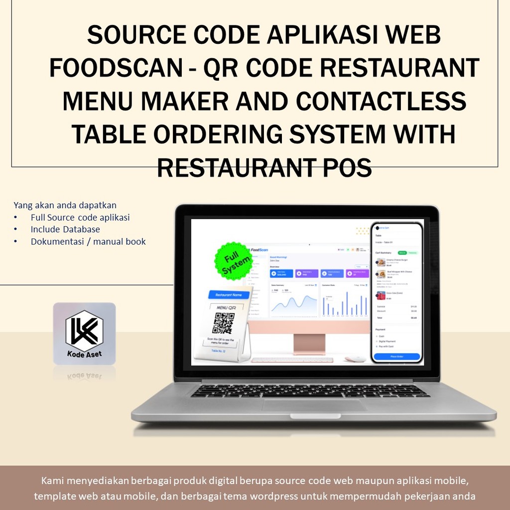 Jual FOODSCAN - QR CODE RESTAURANT MENU MAKER AND CONTACTLESS TABLE ...