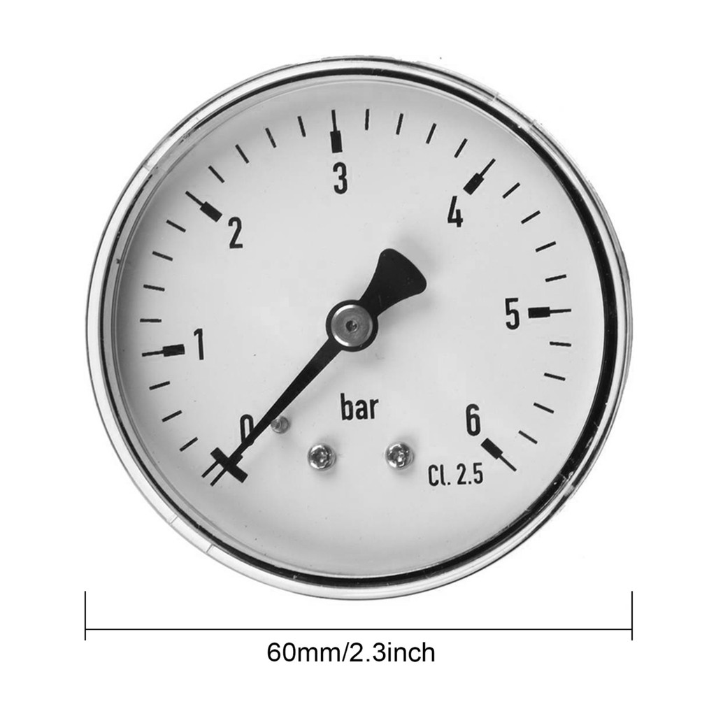 Jual 1 4 Male NPT Thread Mount 0-6bar Pressure Gauge Manometer Dial ...