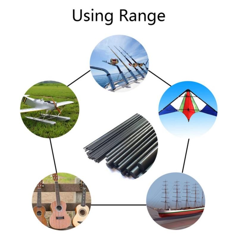 Jual 10pcs~1pcs Solid Carbon Fiber Rod 18mm 14mm 12mm 8mm 3mm ...