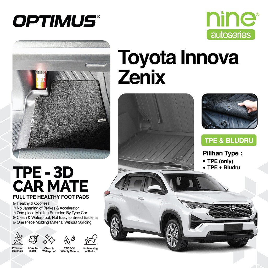 Jual Karpet Mobil Toyota Innova Zenix PREMIUM TPE 3D Bludru Full Set ...