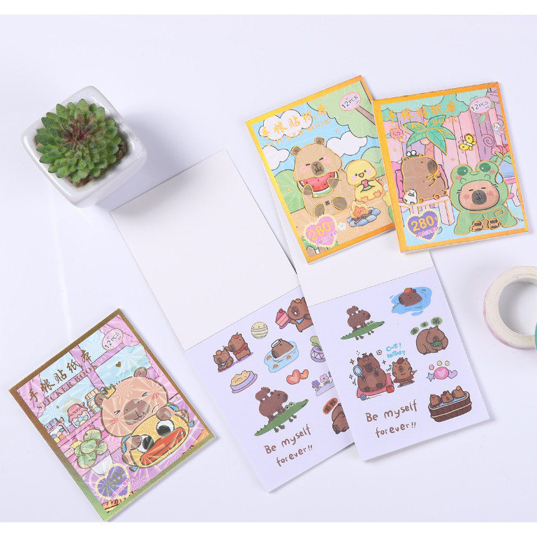Jual J2 - 4 buku stiker labubu Sticker lucu capybara sanrio | Shopee ...