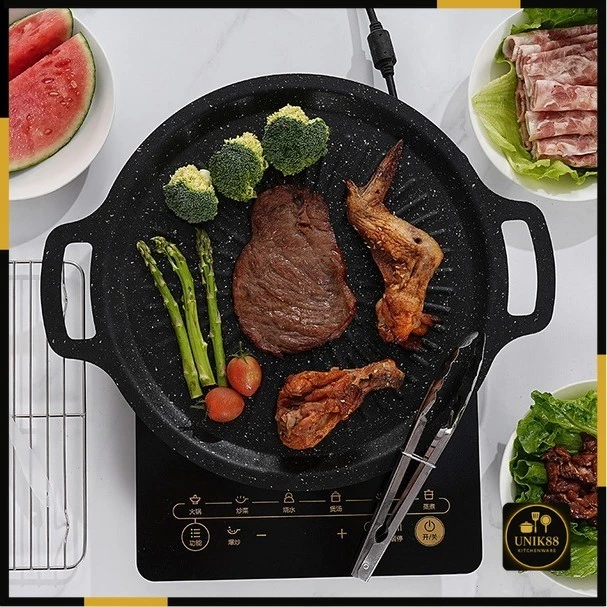 [UNIK88] Panci wajan pemanggang Korea BBQ Anti Lengket Grill Pan | AutoStock