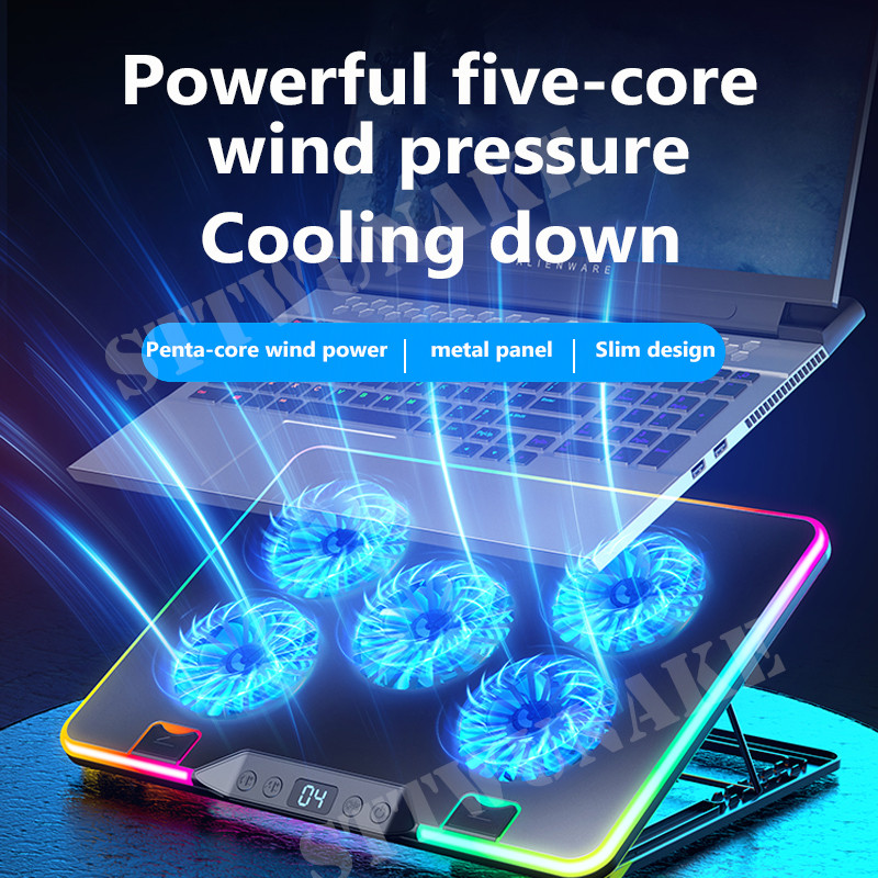 Jual Gaming Laptop Cooling Pad RGB Radiator Stand Five Quiet Fans ...