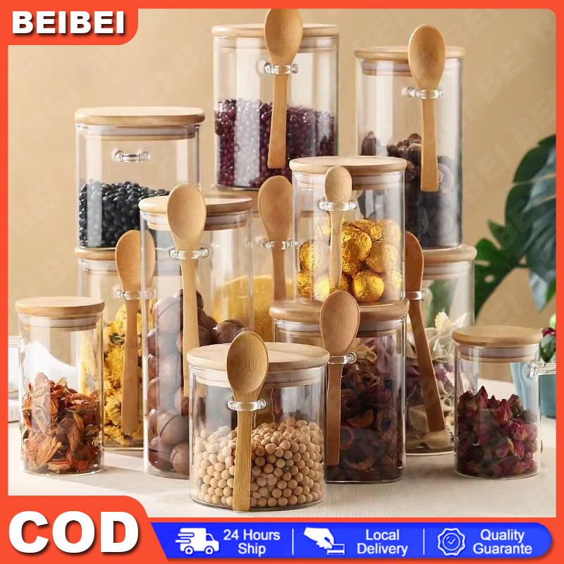 Jual Glass Storage Jar Toples Kaca Penyimpanan Kedap Udara Tempat Bumbu ...