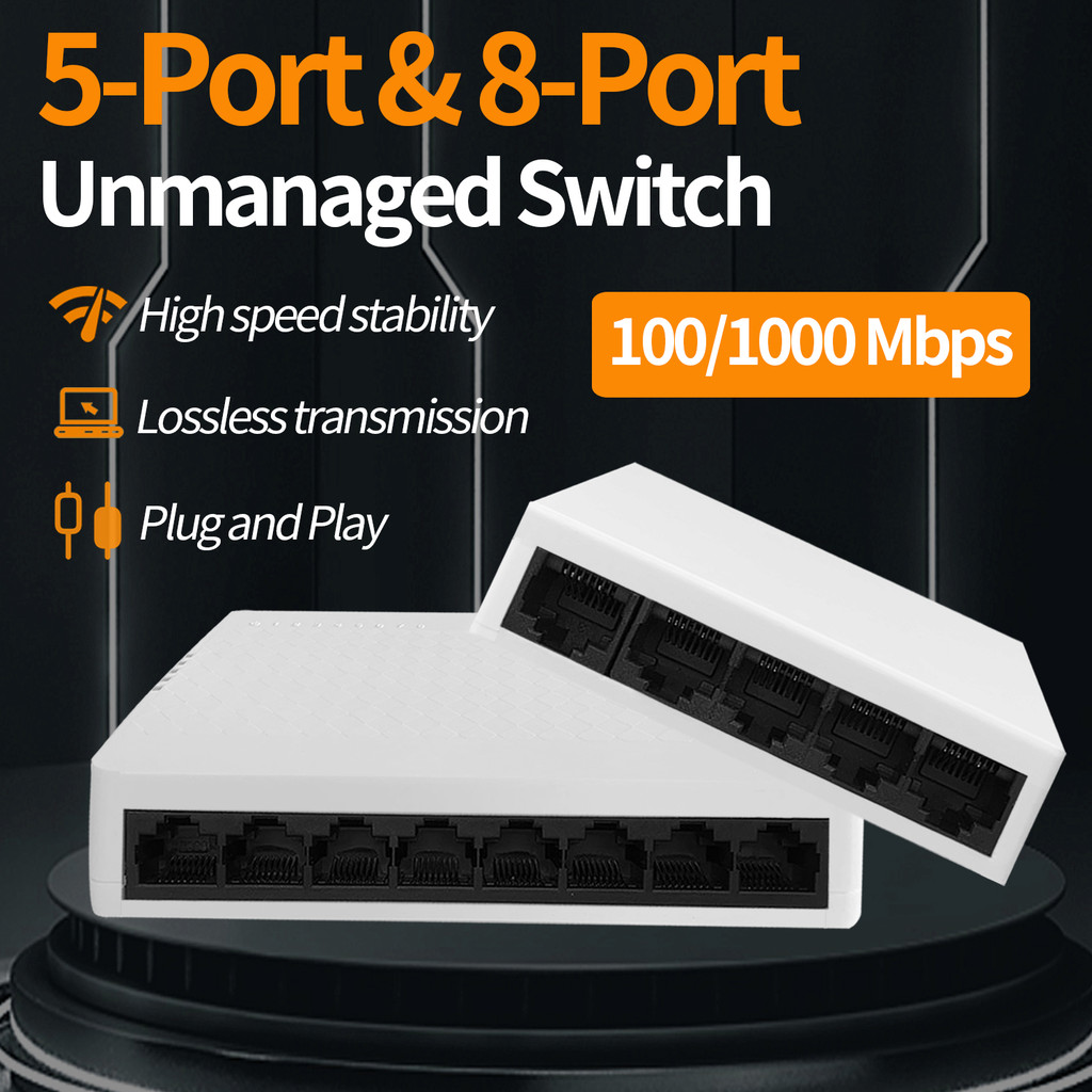 Jual 100M /1000M Unmanaged Network Ethernet Switch 5 8Port Fast RJ45 ...