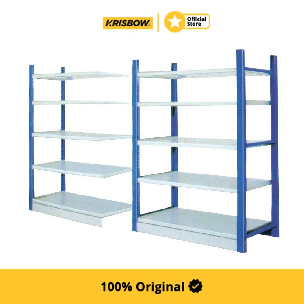 Jual Krisbow Shelving Steel Rak Besi 5 Rows 180X60X200 cm - Biru ...