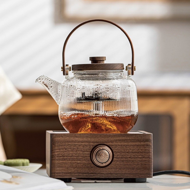 Jual 1000W Electric Ceramic Stove Tea Maker Walnut Wood Tea Maker ...