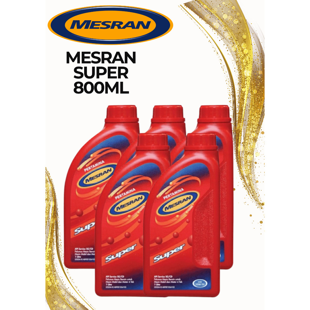 5 BOTOL Oli Pertamina Mesran Super 0.8L