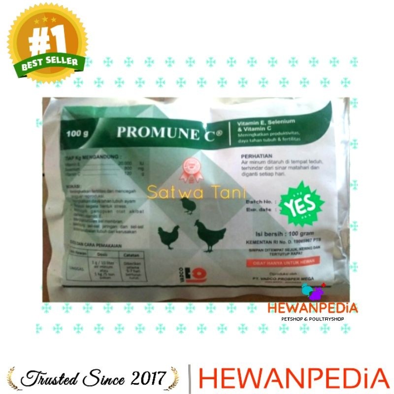 Jual PROMUNE C 100 gr Hewanpedia - Vitamin C E Selenium Hewan Se ...