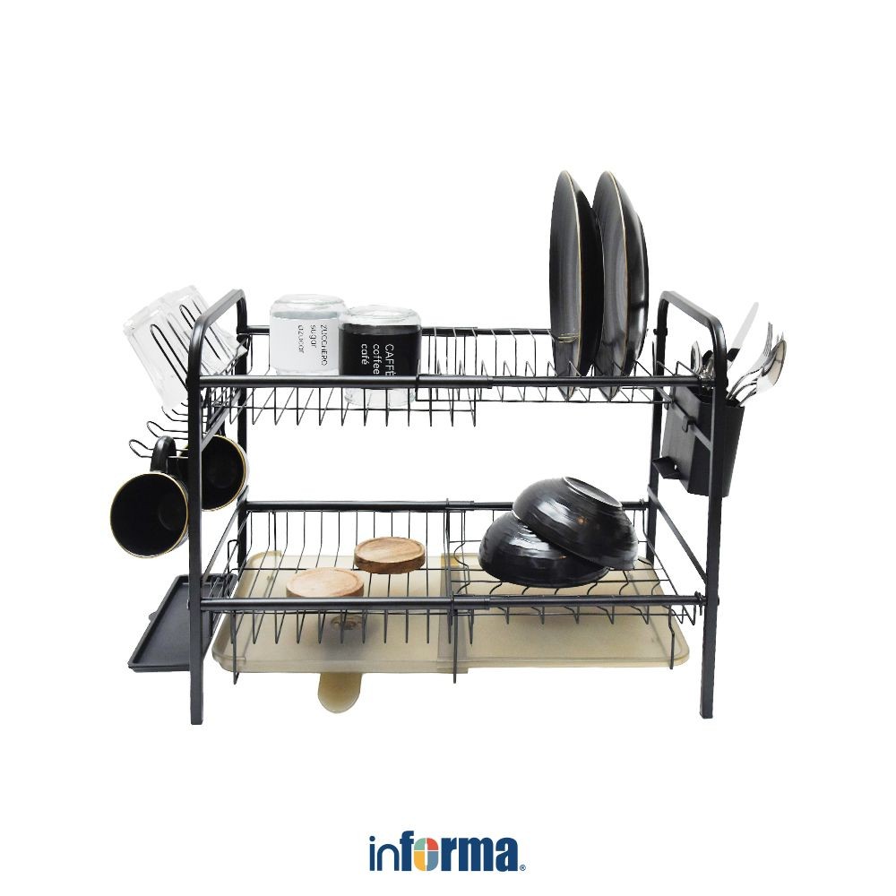 Jual Informa Walt Rak Piring 2 Tingkat Extendable - Hitam Dish Rack ...