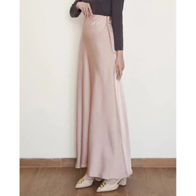 HoneyStore Rok Satin Silk Premium Satin Long Skirt Rok Satin Panjang