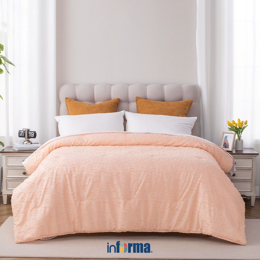 Jual Informa Bed Cover Clipped Jacquard Bloom - Peach Spring Bed Matras ...