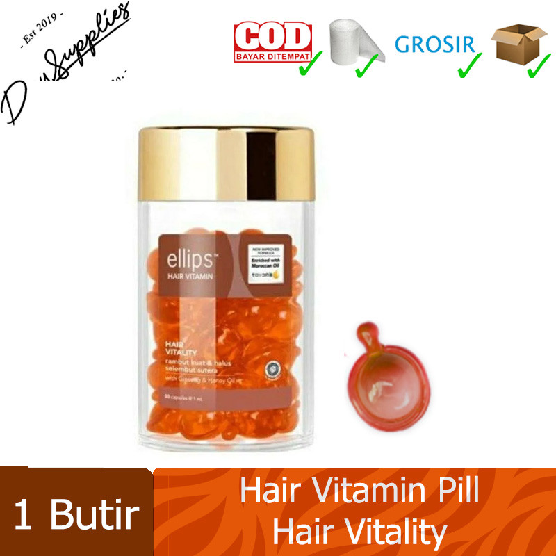 Jual Ellips Hair Vitamin Pill Hair Viality (Oren) 1 Butir / Vitamin ...