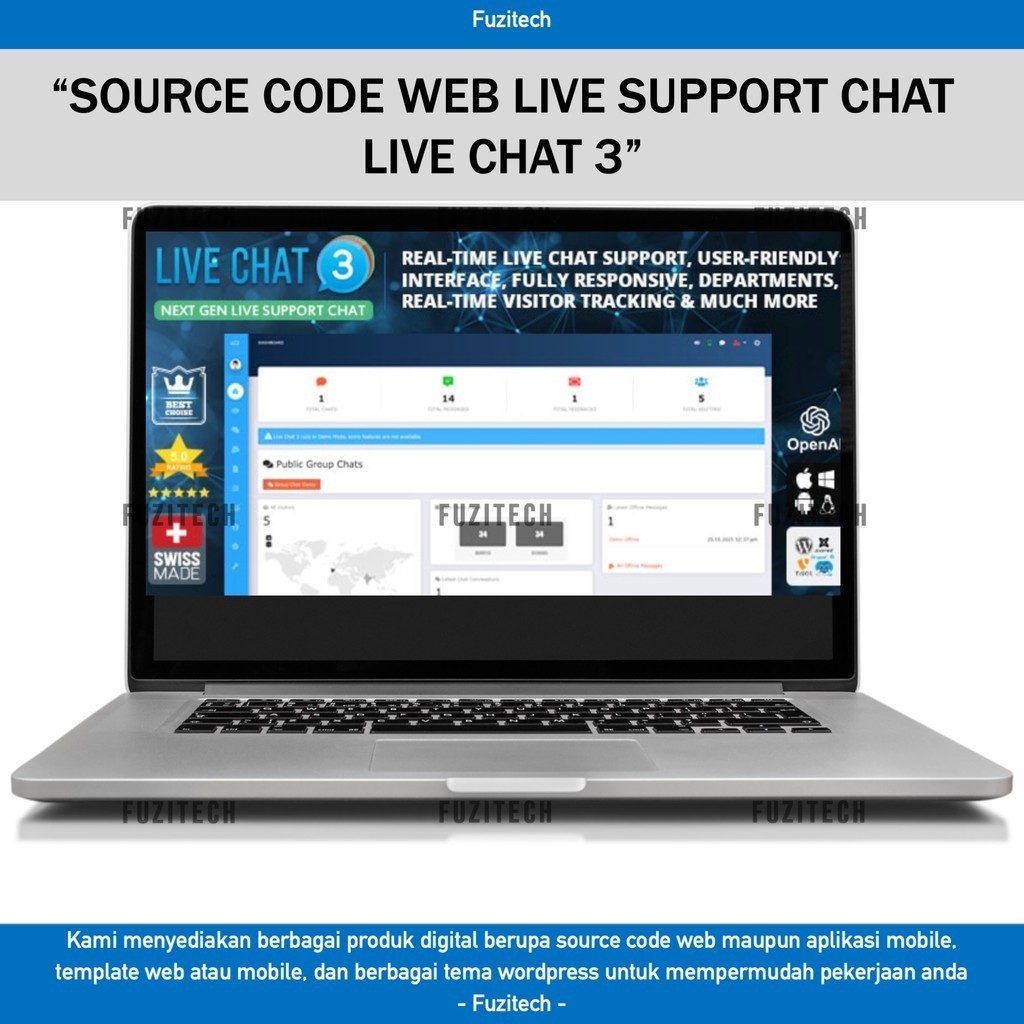 Jual SOURCE CODE APLIKASI WEB LIVE SUPPORT CHAT LIVE CHAT 3 D66 ...